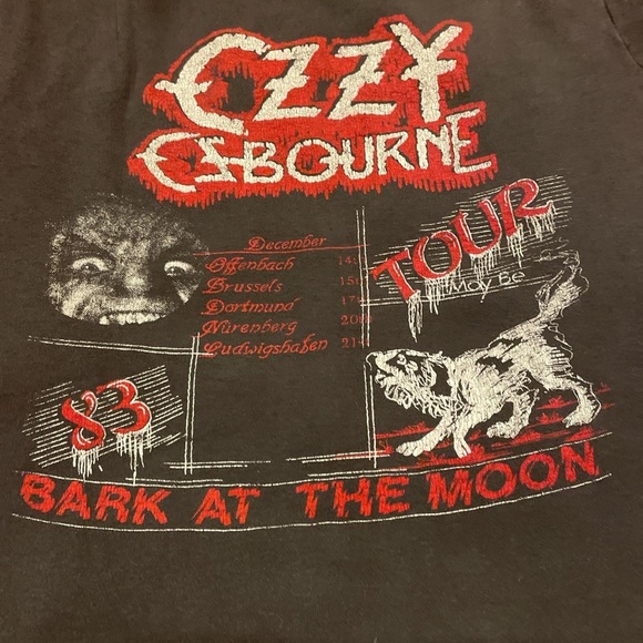 Rare Vintage 80s Ozzy Osbourne Bark At The Moon Tee Shirt - Picture 2 of 2